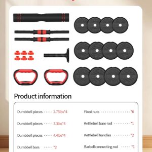Adjustable Dumbbells,20/30/40/60/80lbs Free Weight Set with Connector, 4 in1 Dumbbells Set Used as Barbell/Kettlebells/Push up Stand, Fitness Workout Equipment for Home Gym for Youth,Women/Men