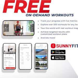 Sunny Health & Fitness Smart Recumbent Bike, Full-Body Home Training with Arm/Leg Exercisers, Indoor Cycling Workout Machine Plus Adjustable Seat & Bulit-in Pulse Sensors, Free SunnyFit App Connection
