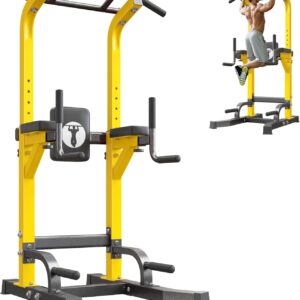 SogesPower Multi-Function Power Tower Pull Up Bar Station Pull Up Dip Station for Home Gym, Adjustable Height Pull Up Bar Stand Dip Bar Strength Training Workout Equipment