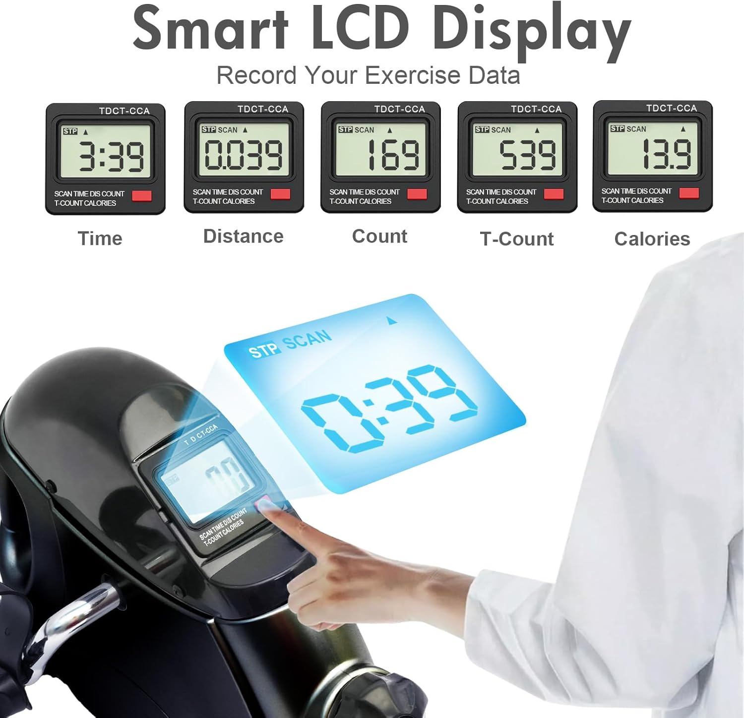 ALSO GO Mini Multi-Function Stepper, Exercise Bike, Digital Under Desk Bike with LCD Screen Display, Pedal Exerciser Peddler for Leg Arm and Knee for Elderly - Image 2