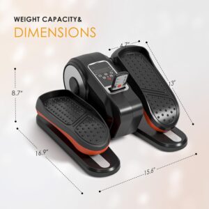 Under Desk Elliptical Machine for Seniors – Compact, Quiet & Portable Mini Leg Pedal Exerciser with Adjustable Speed and LED Display for Home and Office Workouts