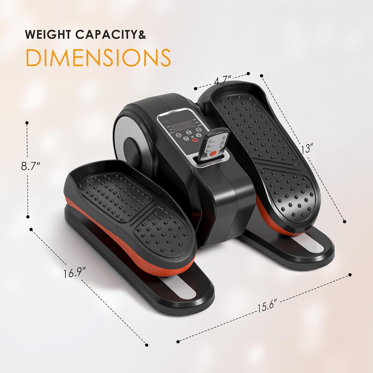 Under Desk Elliptical Machine for Seniors – Compact, Quiet & Portable Mini Leg Pedal Exerciser with Adjustable Speed and LED Display for Home and Office Workouts - Image 2