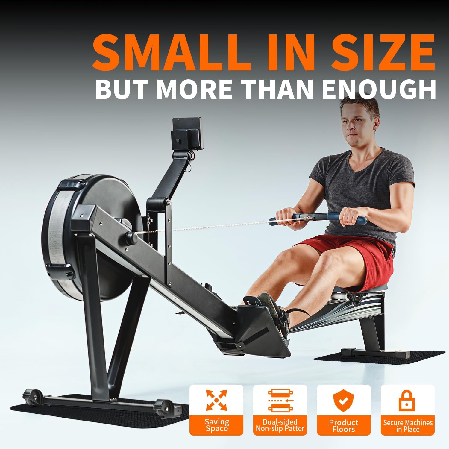 2 Pcs Mats for Exercise Bike, Dual Sided Non-Slip Mat for Rower Machine, Stationary Bike, Elliptical Machine, Natural Rubber Mat Protect Hardwood Floor Carpet - Image 3