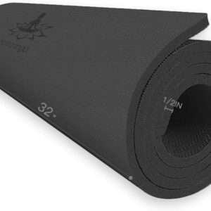 Hatha Yoga Extra Thick TPE Yoga Mat – 72″x 32″ Thickness 1/2 Inch -Eco Friendly SGS Certified – With High Density Anti-Tear Exercise Bolster For Home Gym Travel & Floor Outside