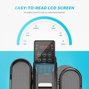 Sweetcrispy Compact Under-Desk Elliptical – Quiet Mini Pedal Exerciser with Adjustable Speed and LED Display, Portable Workout Equipment for Home or Office