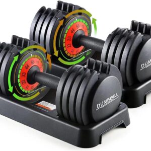 25/55LB pair Adjustable Dumbbell Weights, 5 in 1 Weights Dumbbell with Anti-Slip Metal Handle, Suitable for Home Gym Exercise Equipment