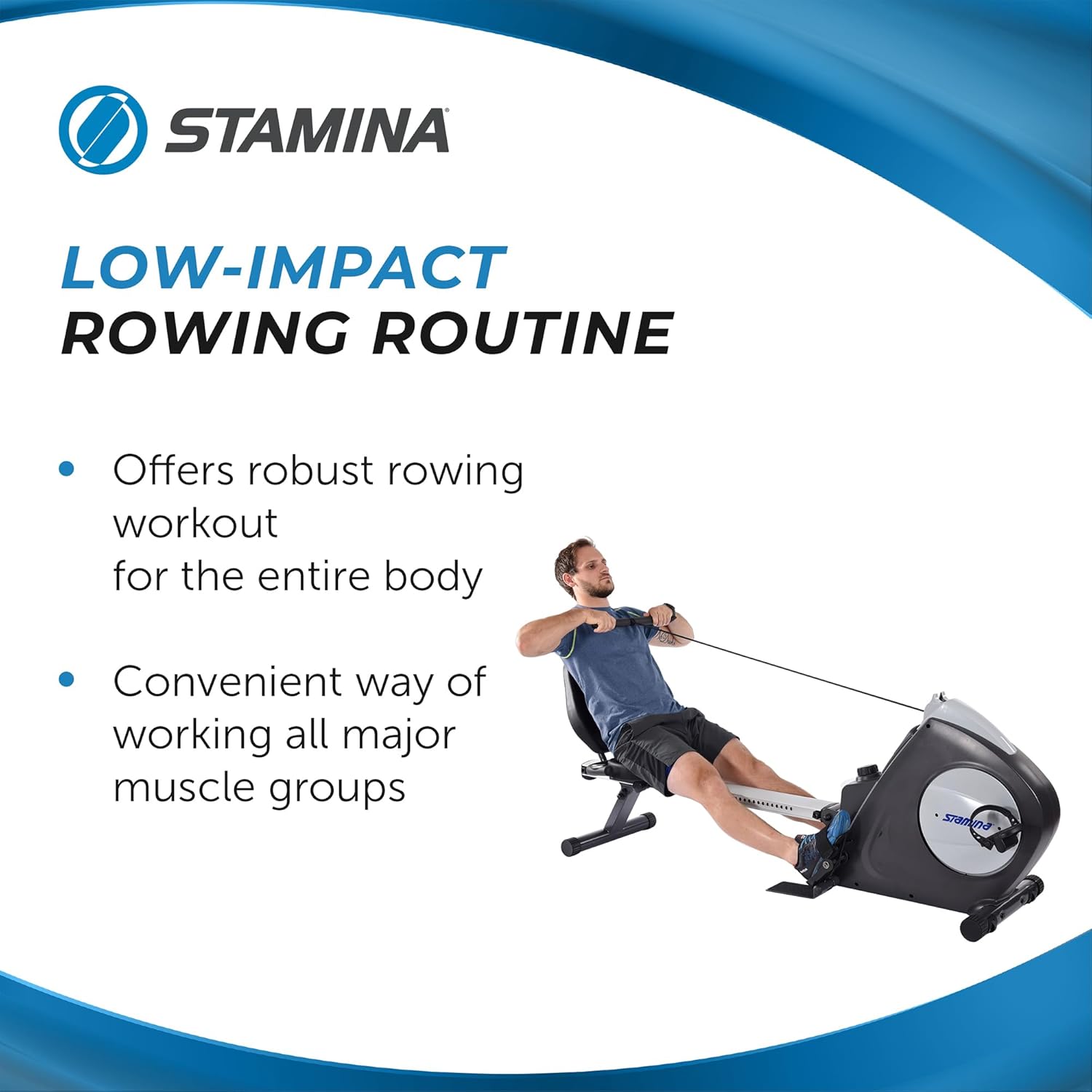 Stamina Conversion II Recumbent Exercise Bike and Rower - Cardio Machine with Smart Workout App - Exercise Bike for Home Workout - Up to 250 lbs Weight Capacity - Image 4