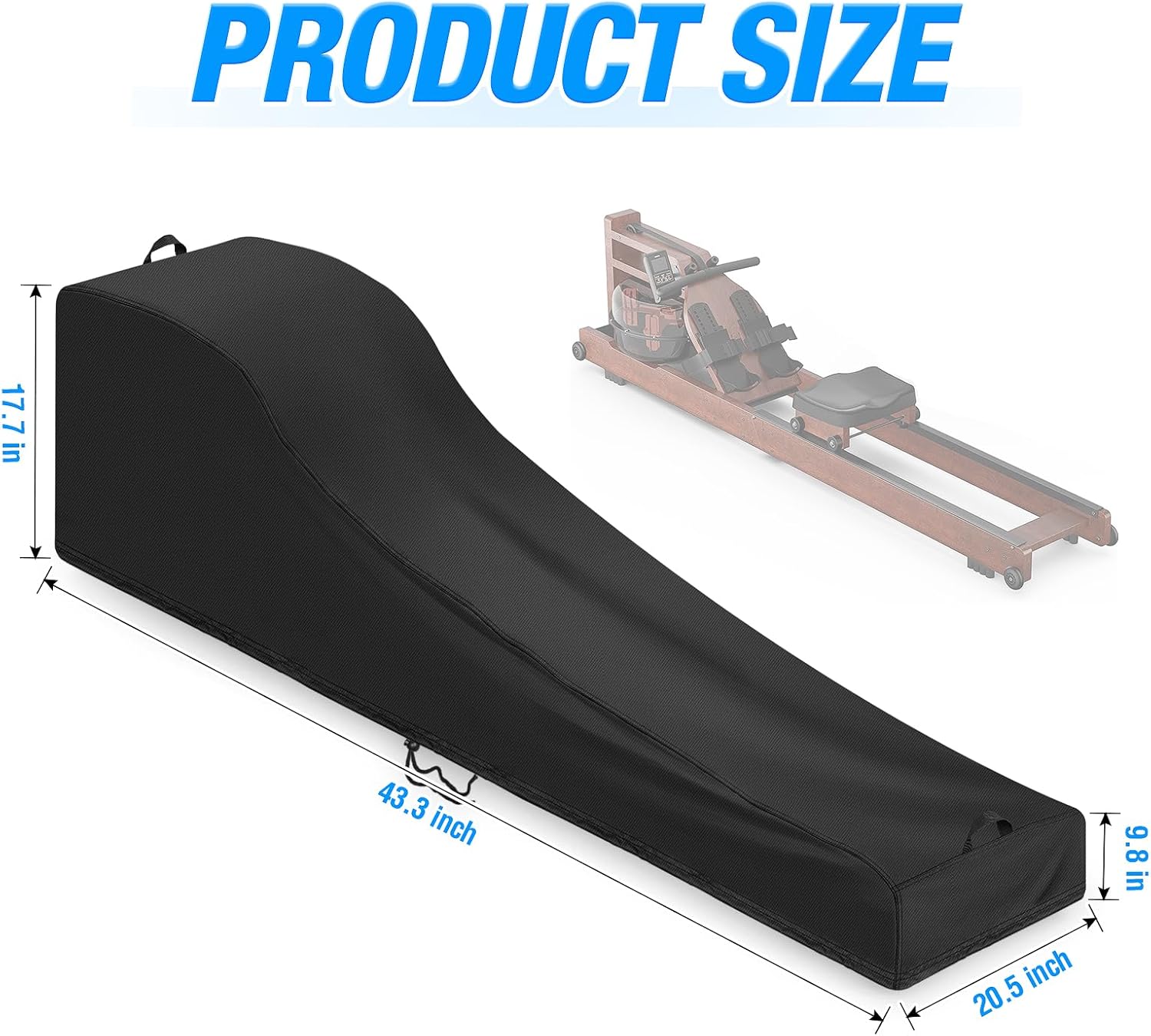 Rowing Machine Cover compatible with YOSUDA Water Rowing Machine(Cover Only), 420D Rowing Machines Covers For Home, 43.3"L x 20.5"W x 17.7"H, For Home Gym Garage - Indoor & Outdoor Use - Image 2
