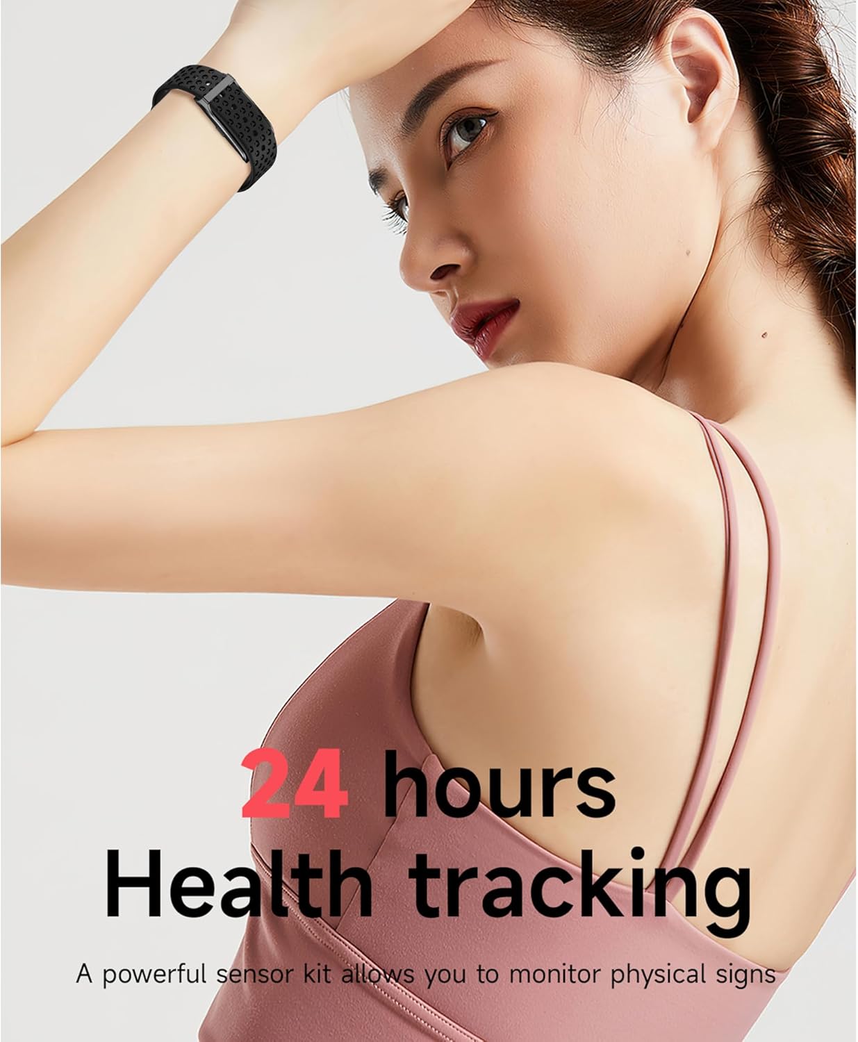 Smart Health Wristband, Fitness & Activity Tracker, One-Touch Measurement Function, Measuring Heart Rate, Sleep, Stress Health Data, 120+ Exercise Modes, Wearable Health Tracker with GPS - Image 2