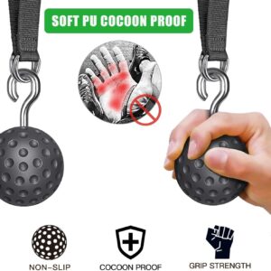 SELEWARE Non-Slip Pull Up Power Balls, Rock Climbing Grips for Strength Training, Forearm and Hand Exerciser for Chin Up Bar, Kettlebell, Barbell, Resistance Band Handles, Home Gym Workout Equipment