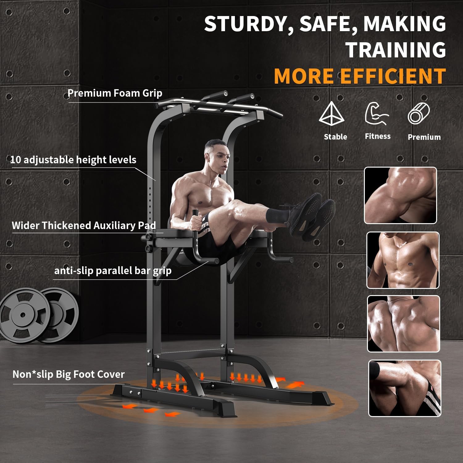 Power Tower Pull Up Bar and Dip Station, Multi-Function Home Gym, Strength Training Fitness Equipment, Height Adjustable - Image 4