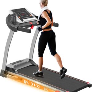 Merax Treadmills for Home,Foldable Treadmill with Incline, 300LBS Capacity Motorized Treadmills for Running Walking Exercise,3.0HP Quiet Treadmill Machine for Home with Heart Rate Sensors & Speaker
