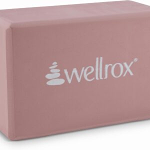 Wellrox Supportive Yoga Block Non-Slip EVA for Yoga, Pilates, Stretching, and Meditation (4″x6″x9″)