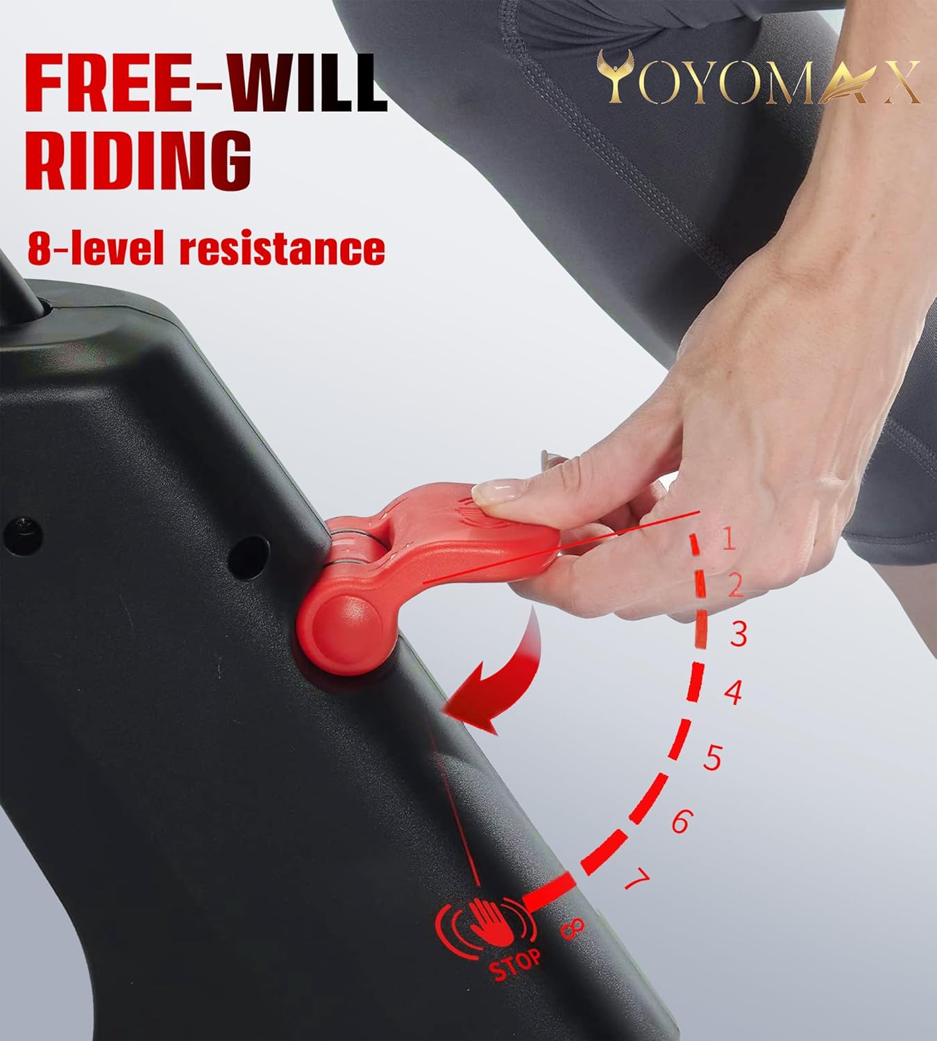 yoyomax Exercise Bike, Indoor Cycling Bike/Magnetic Stationary Bike, Stationary Bicycle - Fitness Stationary Bicycle Machine with Comfortable Seat Cushion & Digital Display with Pulse - Image 7