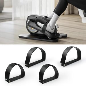 Ellipse Leg Exerciser Machine Pedal Straps 4-Pack – Leg Strap for Under Desk Elliptical Machine, Non-Slip Durable Pedal Straps for Seniors Home Fitness & Physical Therapy