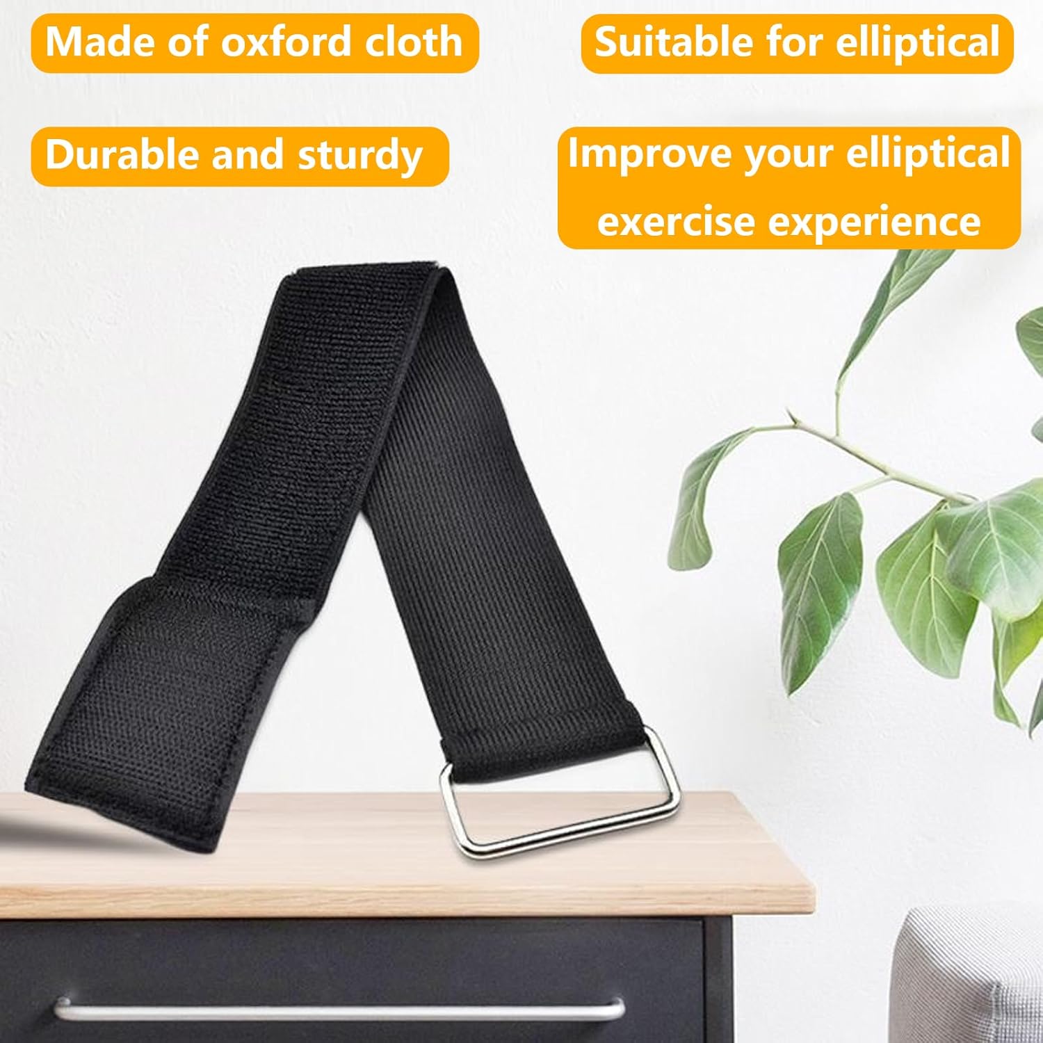 1 Pair 30cm Elliptical Machine Pedals Straps Stretchable Universal Rowing Machine Foot Straps Trainer Straps Leg Training Adjustable Easy to Install for Fitness Home Sports Office Accessories - Image 4