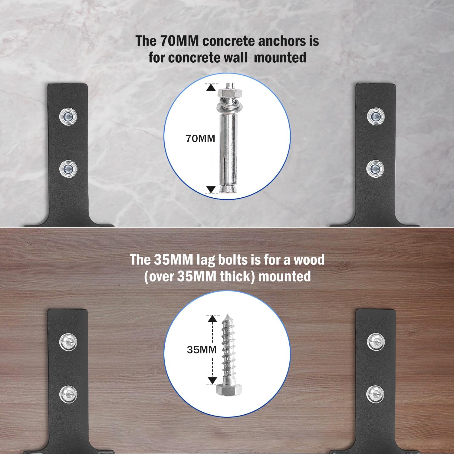 Wall Mount Pull Up Bar, Heavy Duty Steel Joist Mount Chin Up Bar, Pull-Up Bar With Wood Mount and Wall Mount Screws - Image 7