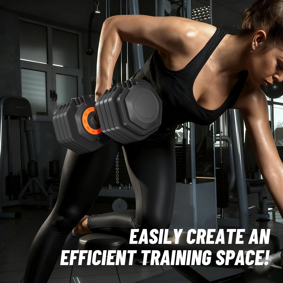 Adjustable Dumbbell Set of 2 with Quick Adjust and Anti-Slip Texture Handle for Home Gym, Free Weights Dumbbells Set with 55 lbs Pair 110 lbs, 10 in 1 for Men/Women Gym Equipment - Image 9