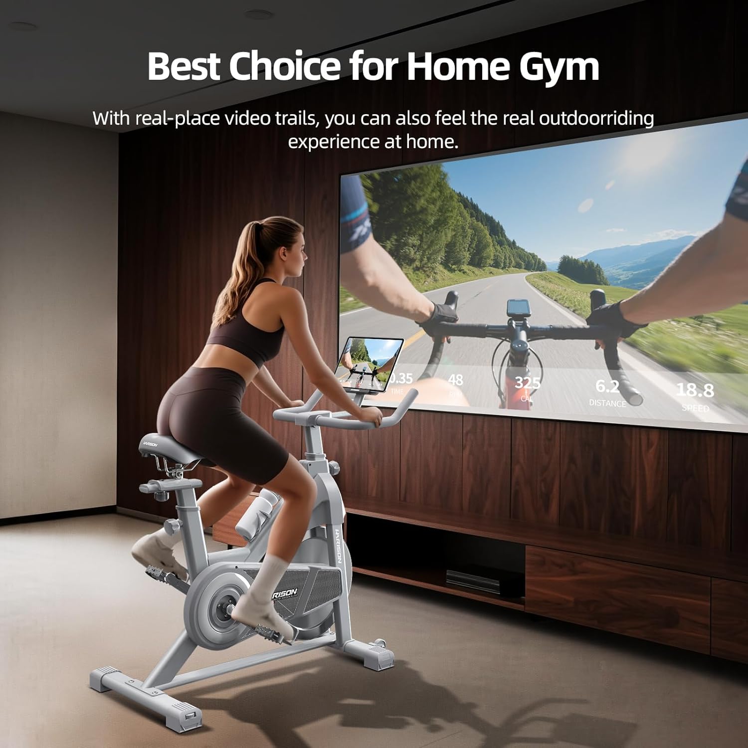 HARISON Semi-Commercial Exercise Bike 400 lbs Capacity, Magnetic Stationary Bikes for Home Gym with Bluetooth & Tablet Holder & Comfortable Seat Cushion - Image 2
