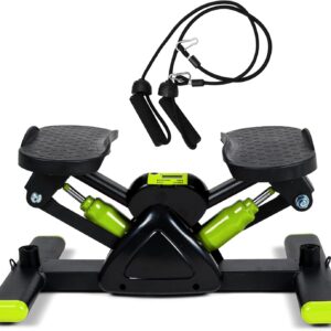 Leikefitness Steppers for Exercise Mini Stair Stepper, Cardio Workout Equipment, Twist Stair Stepper with Resistance Bands Up-Down Motion for Full Body Workout Exercise Equipment for Home