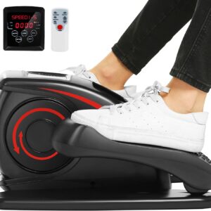 ANCHEER Under Desk Elliptical, Electric Ellipse Leg Exerciser While Sitting for Seniors Adults, Quiet Portable Motorized Seated Foot Pedal Exerciser with Remote Control for Home Office Use
