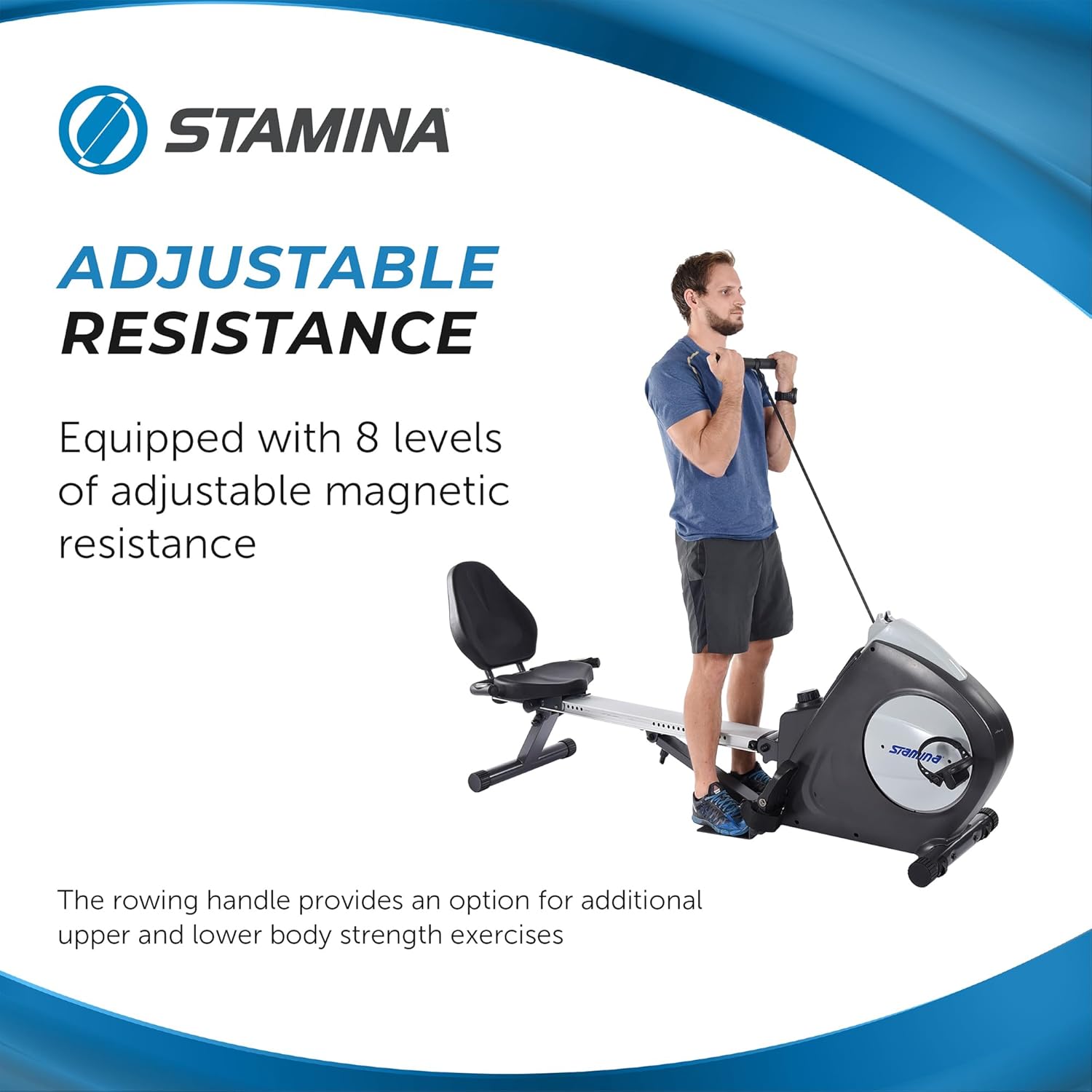 Stamina Conversion II Recumbent Exercise Bike and Rower - Cardio Machine with Smart Workout App - Exercise Bike for Home Workout - Up to 250 lbs Weight Capacity - Image 7
