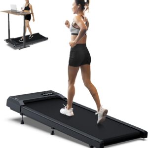 WELLFIT Walking Pad Treadmill with 10% Incline, Under Desk Treadmills for Home Office, Portable Small Walking Pad with Remote Control, 265 lbs Capacity, 2.5HP, Work with KINOMAP Apple Health
