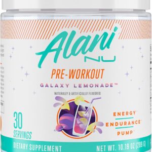 Alani Nu Pre Workout Powder GLAXAY Lemonade, Amino Energy Boost, Endurance Supplement, Sugar Free, 200mg Caffeine, L-Theanine, Beta-Alanine, L-Citrulline, 30 Servings