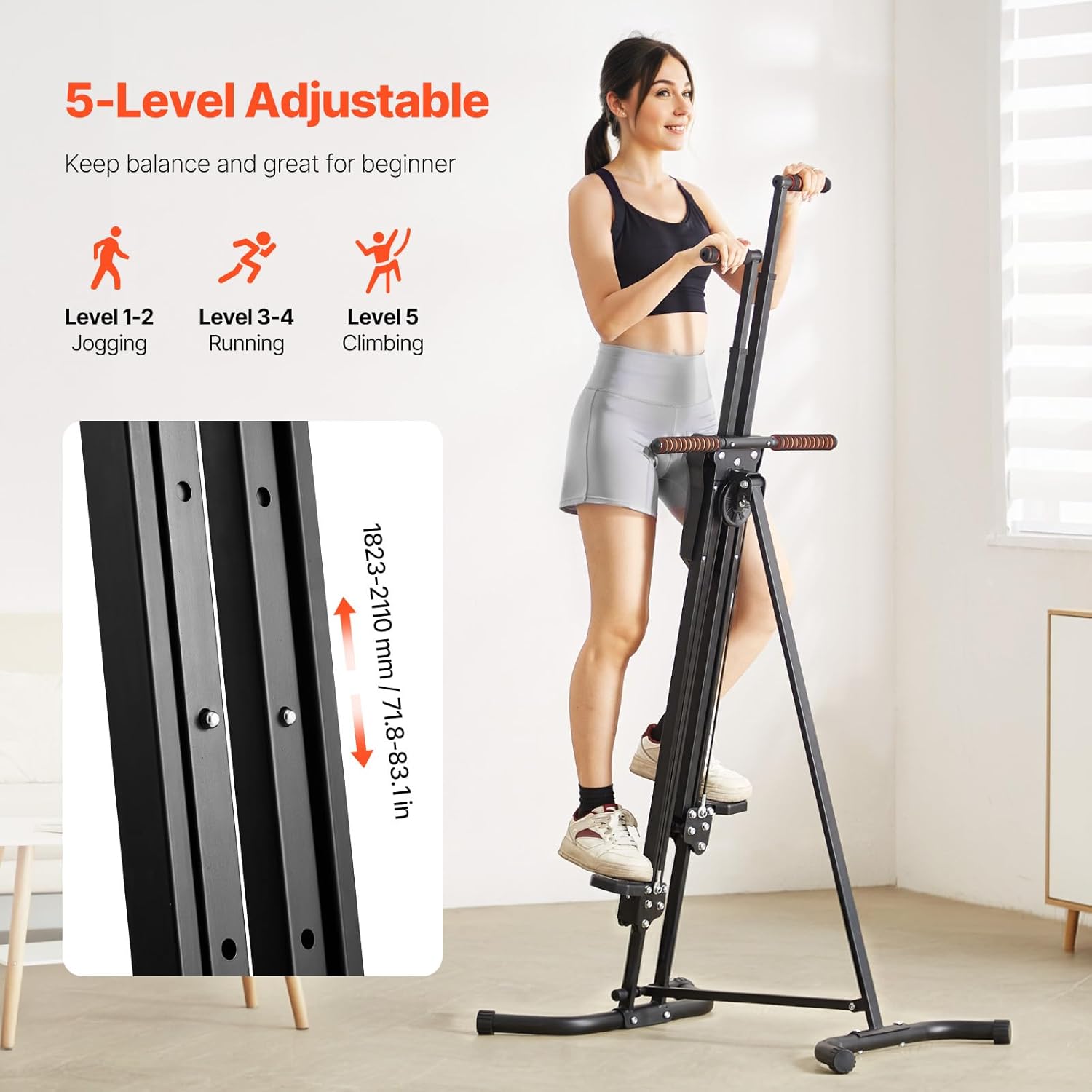 VEVOR Stair Stepper,Mini Stepper for Exercise at Home, Hydraulic Fitness Twist Stepper with Resistance Bands, Full Body Workout Cardio Equipment - Image 3
