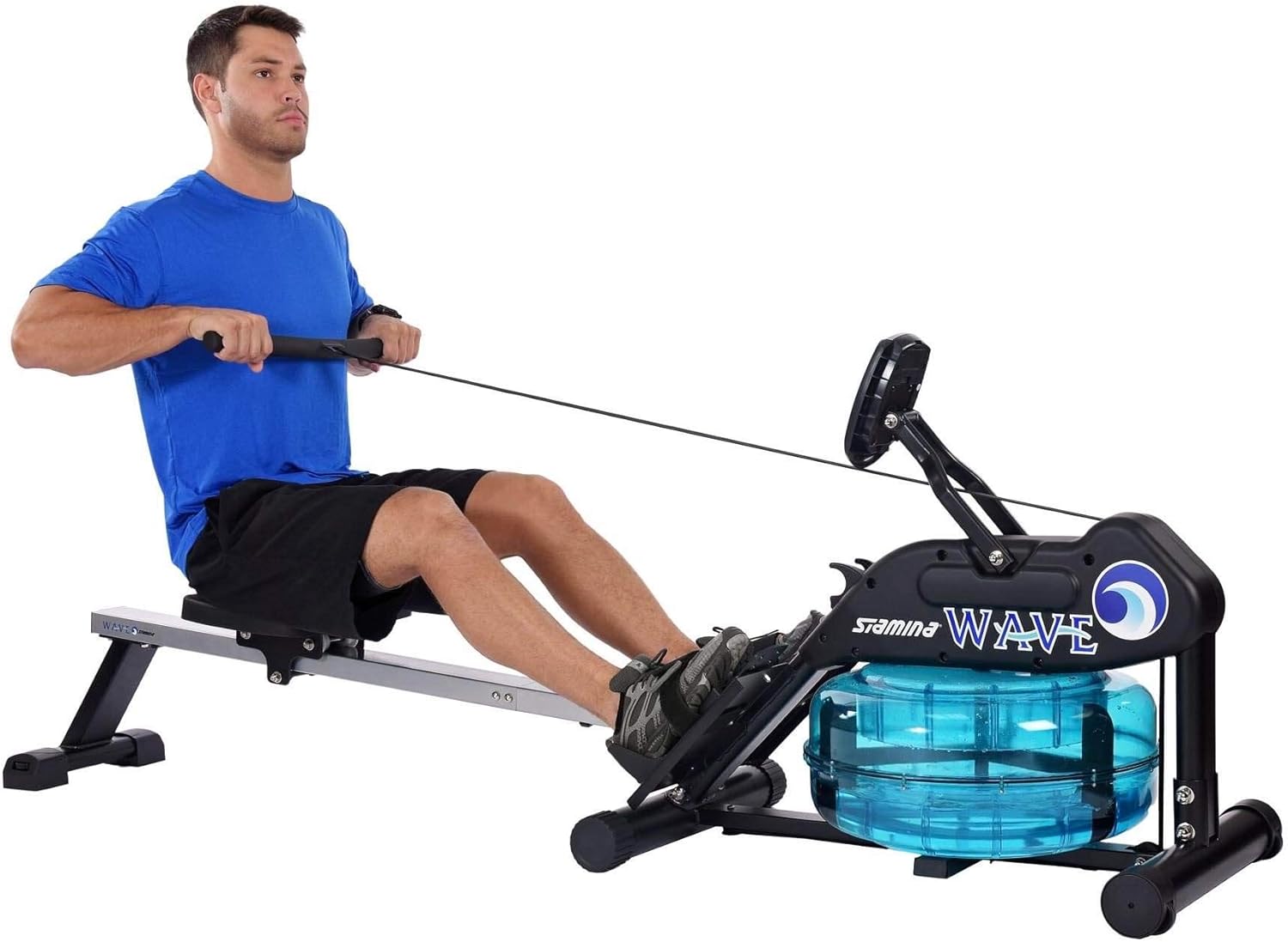 Stamina Elite Wave Water Rowing Machine Foldable Rower w/ Fitness Coaching App, No Subscription Required - Wireless Heart Rate Monitor Included - Rowing Machines for Home Use - Image 8