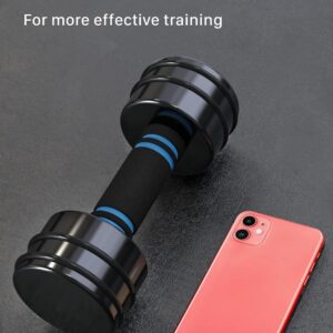 Northdeer Steel Dumbbells Adjustable Black Coated Weight Set with Foam Handles for Home Gym Workout – Strength Trainging for Men, Women (5lbs/10lbs/15lbs/20lbs)