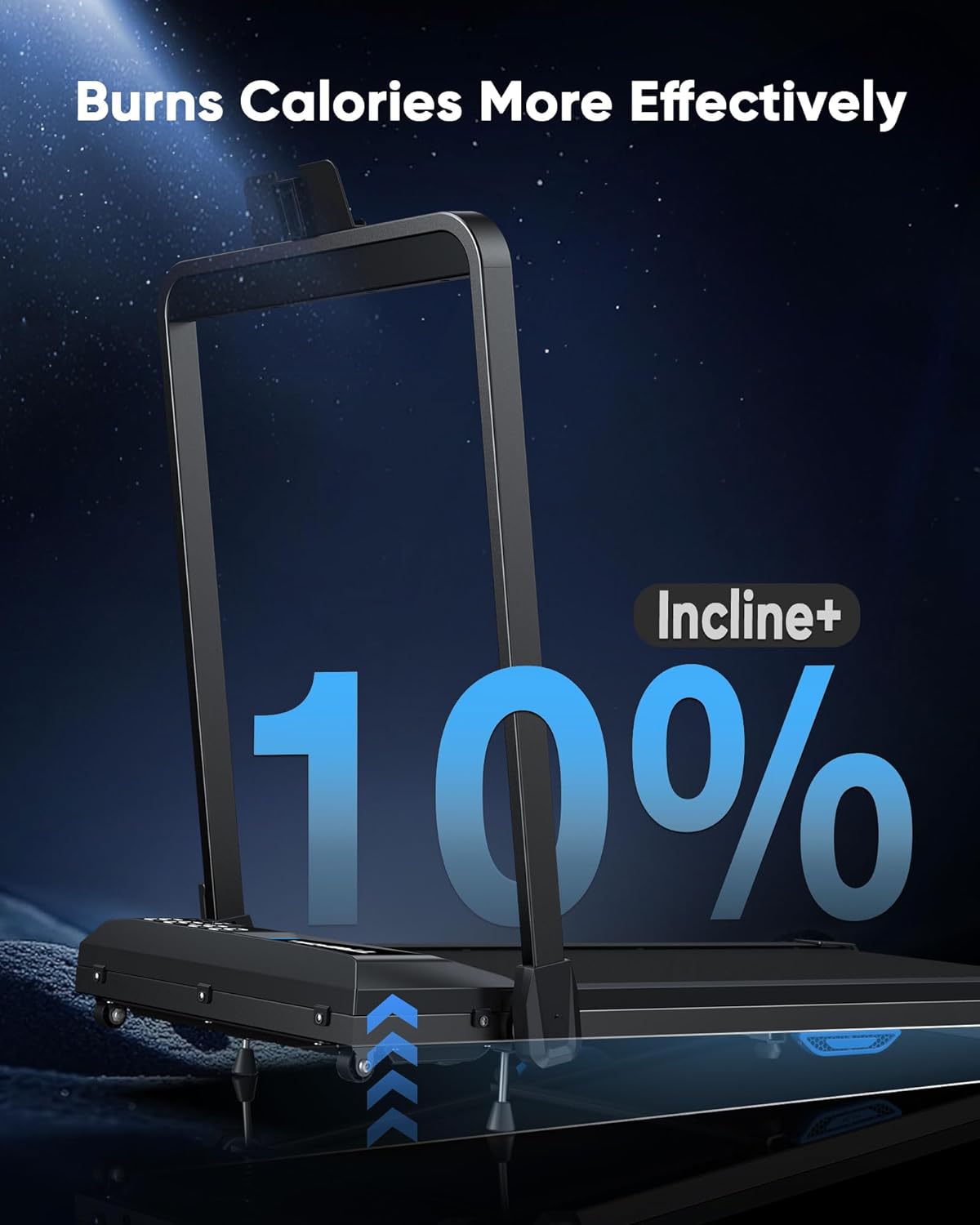 COZYINN 10% Incline Walking Pad - 2.5HP 4MPH/7.6MPH 265/340+lb Capacity Treadmills for Home, Portable Foldable Adjustable Incline Treadmill with Wide Running Area, Mute Control, Works with KINOMAP - Image 5