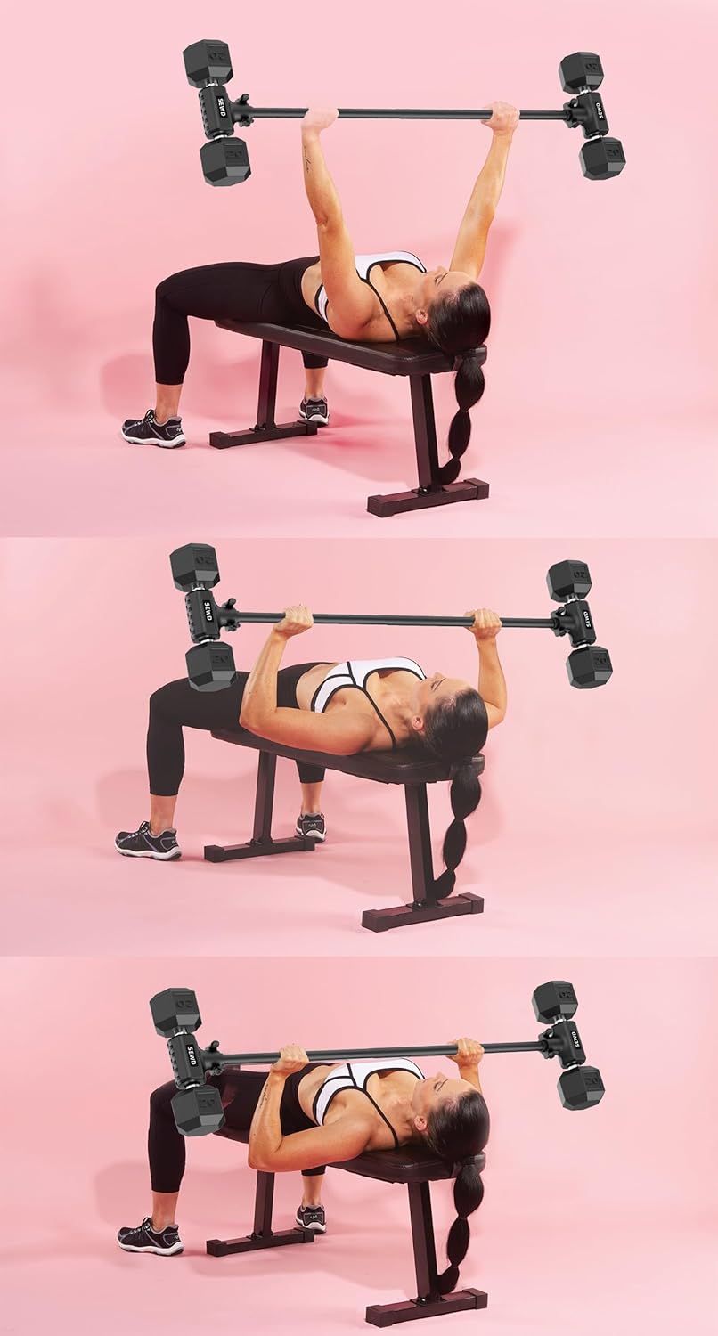 Dumbbell Converter by SEWD – Turn Dumbbells into Barbell Set – Adjustable Weights & Up to 220LB Capacity Barbell for Home Gym Full Body Workouts. - Image 8