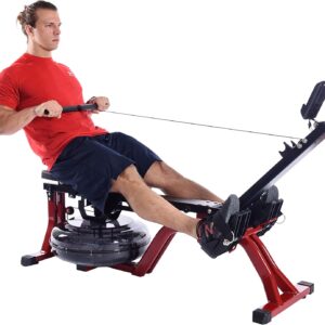 Stamina X Water Rowing Machine with Fitness Coaching App, No Subscription Required – Wireless Heart Rate Monitor Included – Rowing Machines for Home Use