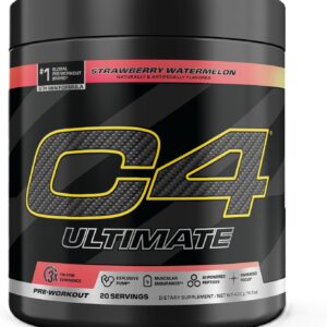 Cellucor C4 Ultimate Pre Workout Powder Strawberry Watermelon – Sugar Free Preworkout Energy Supplement for Men & Women – 300mg Caffeine + 3.2g Beta Alanine + 2 Patented Creatines – 20 Servings