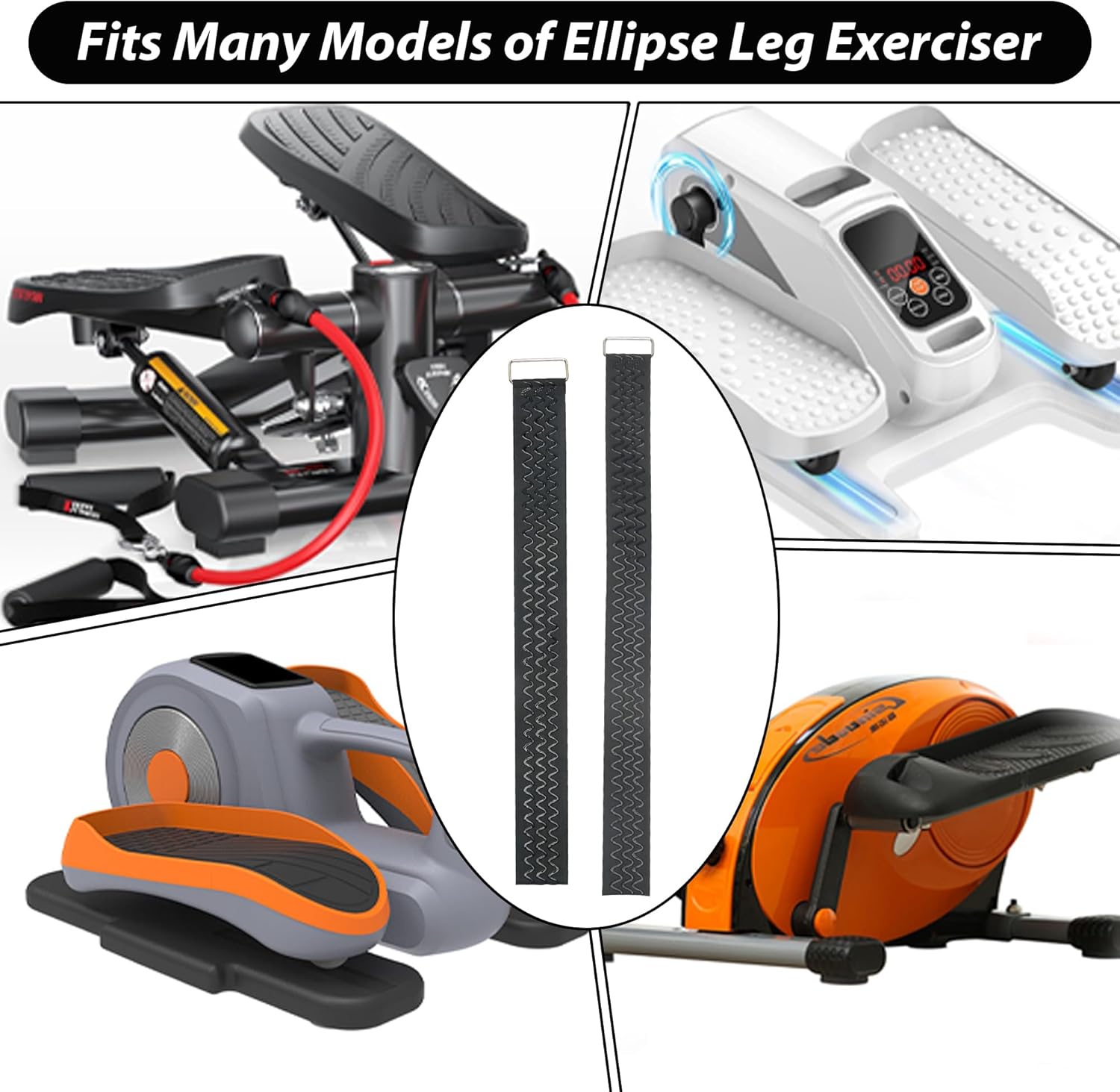 Ellipse Leg Exerciser Machine Pedal Straps 4-Pack - Leg Strap for Under Desk Elliptical Machine, Non-Slip Durable Pedal Straps for Seniors Home Fitness & Physical Therapy - Image 5