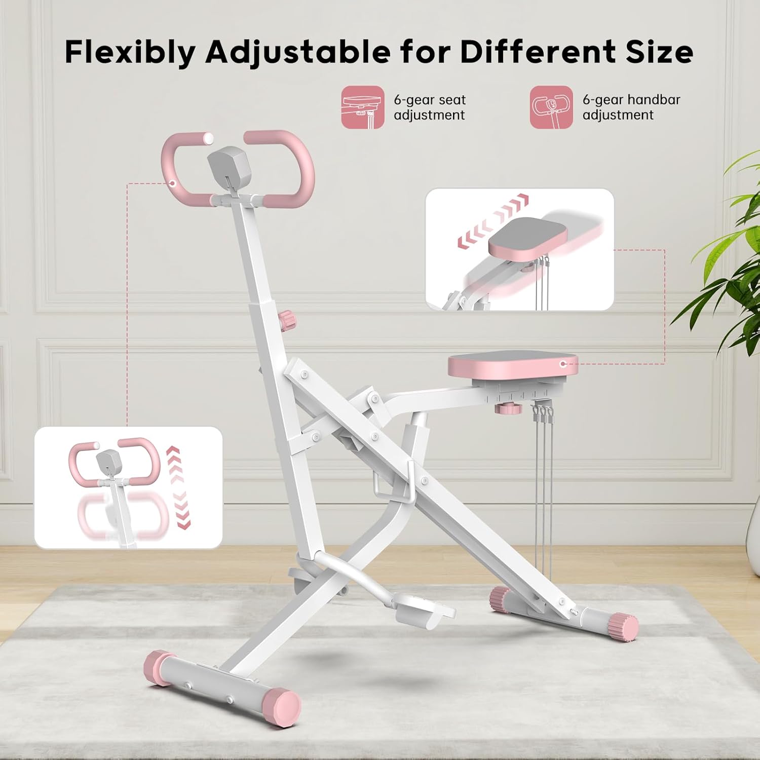 Squat Machine for Home, 2-in-1 Squat & Rowing Exercise Equipment with 3 Resistance Bands, Foldable Glutes & Leg Trainer, 400lbs Capacity for Thighs, Butt, Core Workout - Image 5