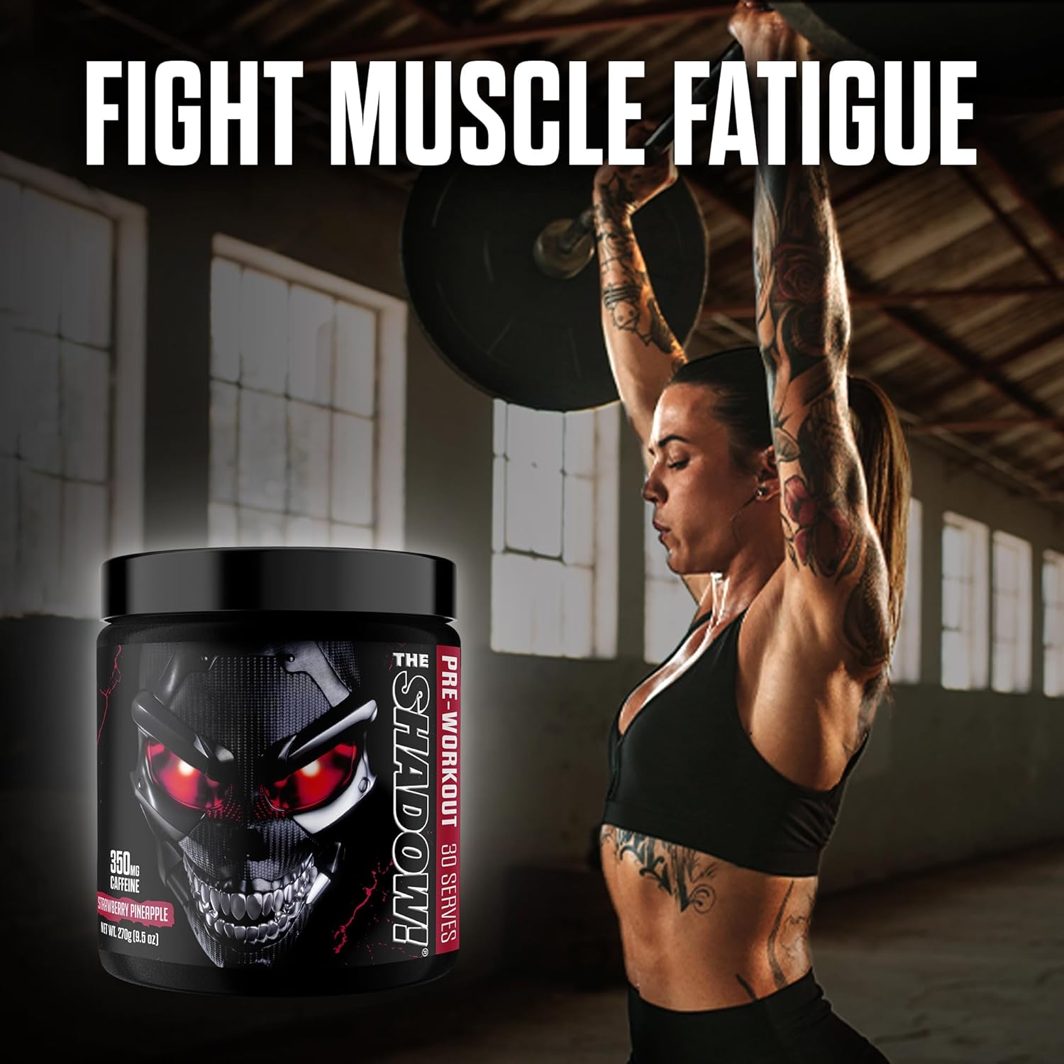 JNX SPORTS The Shadow! 350mg of Caffeine Hard Core Preworkout - Strawberry Pineapple 30 Servings | Electric Energy, Mental Focus & Superhuman Strength for Men & Women - Image 6