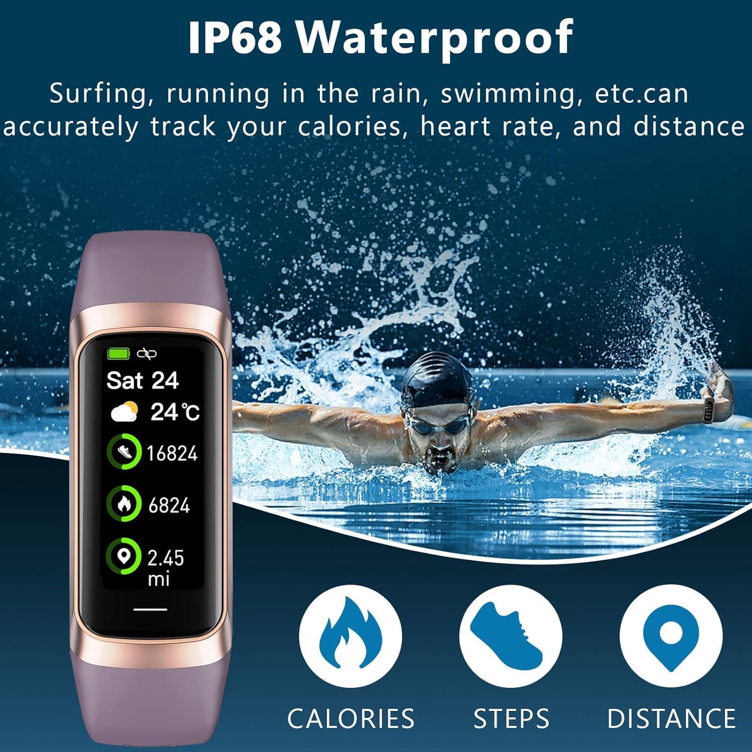 Fitness Tracker with Heart Rate/Blood Oxygen/Sleep Monitor, 20+ Sports Modes Smart Watches for Women/Men, Activity & Step Tracker Smart Watch for Android/iOS Phones (Bordeaux) - Image 4