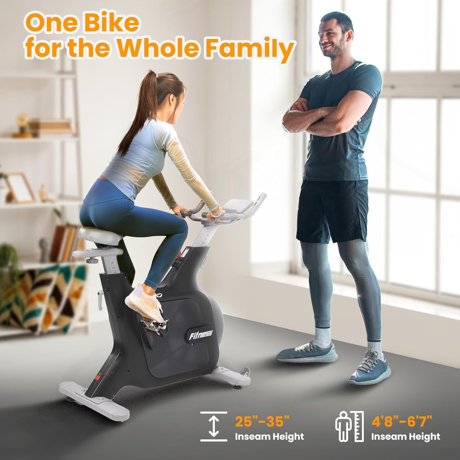 5-in-1 Multi-Function Exercise Bike | 350 lb Capacity | 32-Level Magnetic Resistance with Safety Brake | Adjustable Seat & Handlebars | Quiet Belt Drive & Performance Tracking - Image 6