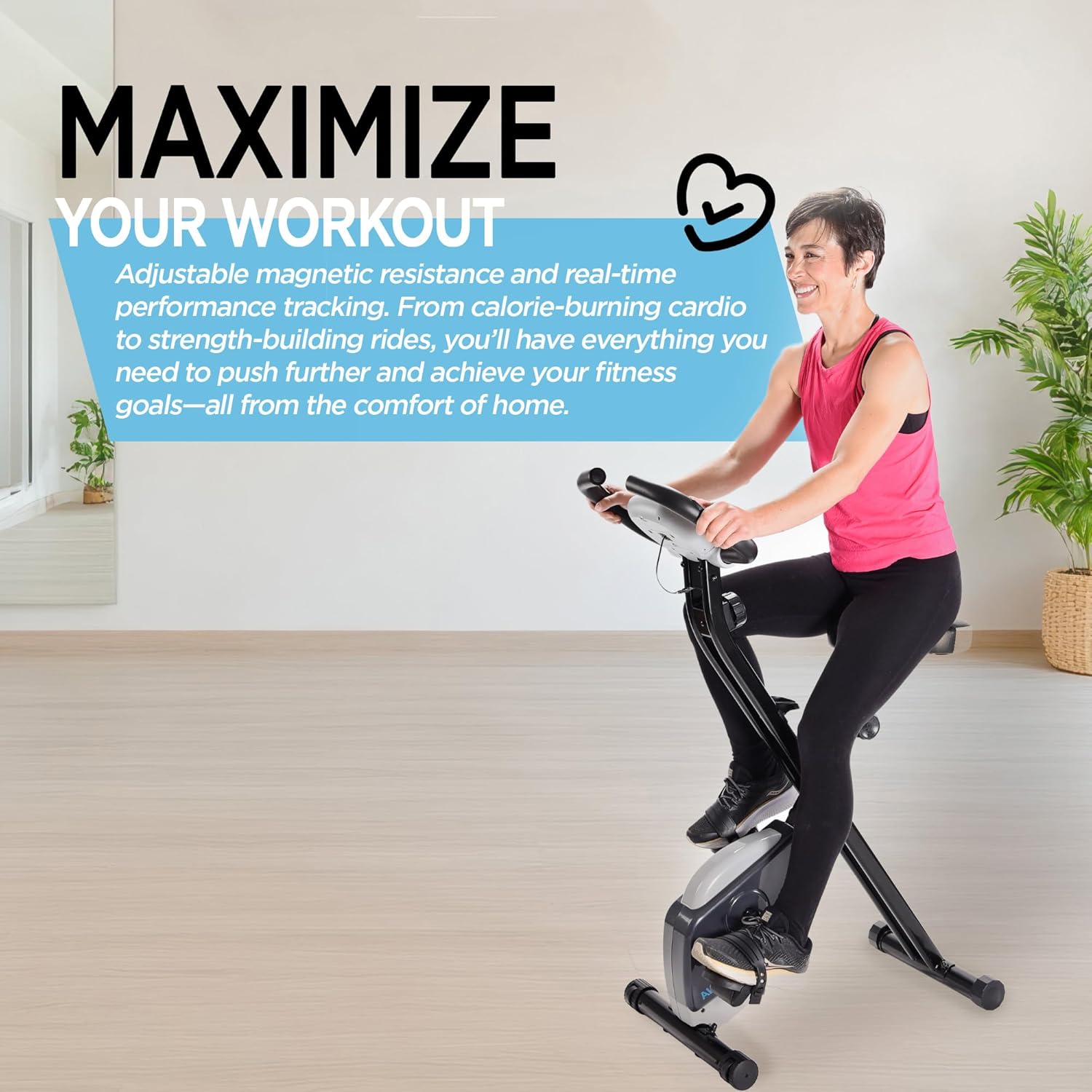 Stamina Folding Exercise Bike - Foldable Exercise Bike with Smart Workout App, Stationary Bike for Home Workout - Up to 250 lbs Weight Capacity - Image 6