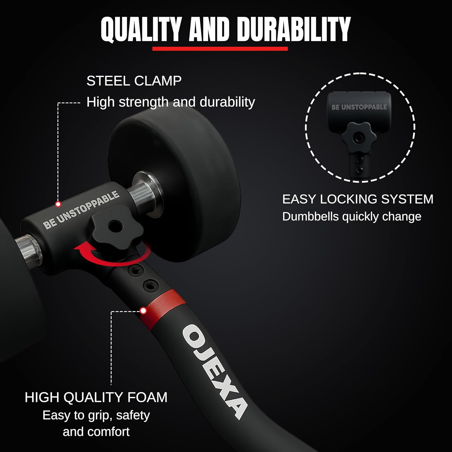 Dumbbell Converter to Barbell Set - Adjustable weights & Up to 200 lb Capacity Weight Barbell - Steel Clamp - Barbell Dumbbells Converter for Home Gym - Weight Lifting for full Body Workouts - Image 3