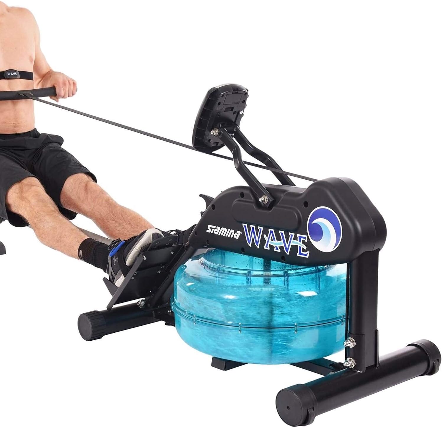Stamina Elite Wave Water Rowing Machine Foldable Rower w/ Fitness Coaching App, No Subscription Required - Wireless Heart Rate Monitor Included - Rowing Machines for Home Use - Image 7