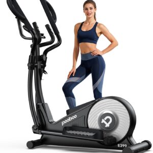 pooboo Elliptical Machine, Elliptical Exercise Machine with 16-Level Resistance&Hyper-Quiet Magnetic Driving System, Elliptical Machine for Home with LCD Monitor&15.5IN Stride, 350LBS Weight Capacity