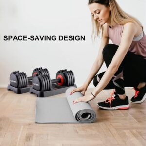 25/55 lbs (Pair) Adjustable Dumbbell Set, Dumbbell Adjustable Weight with Non-slip Quick Adjust Swivel Handle, Dumbbell Home Gym Fitness Equipment for Men and Women