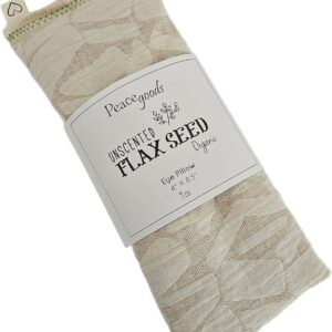 Unscented Eye Pillows (Pack of 3) – Soft Cotton Gauze Filled with Flax Seed Weighted for Yoga Meditation Headache Relief Sleep Massage – Modern Abstract Indigo Green White