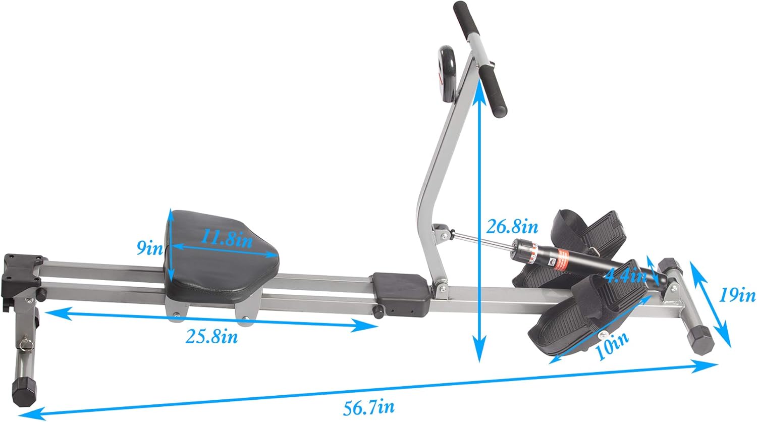 Livebest Foldable Hydraulic Rowing Machine 250lbs Weight Capacity Full Body Stamina Exercise Power with 12 Levels Adjustable Resistance,Home Gyms Training Equipment Fitness Indoor - Image 2