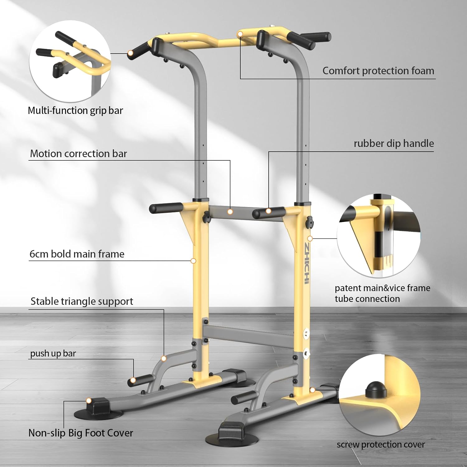Dip Station - Home Gym Strength Training Pull-Ups Dip-Ups 330Lbs - Image 2