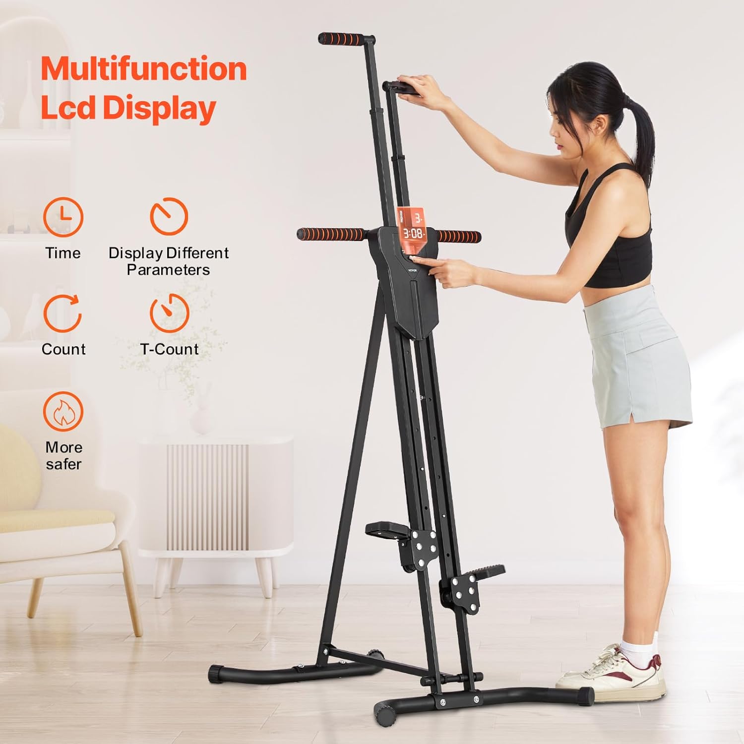 VEVOR Stair Stepper,Mini Stepper for Exercise at Home, Hydraulic Fitness Twist Stepper with Resistance Bands, Full Body Workout Cardio Equipment - Image 6