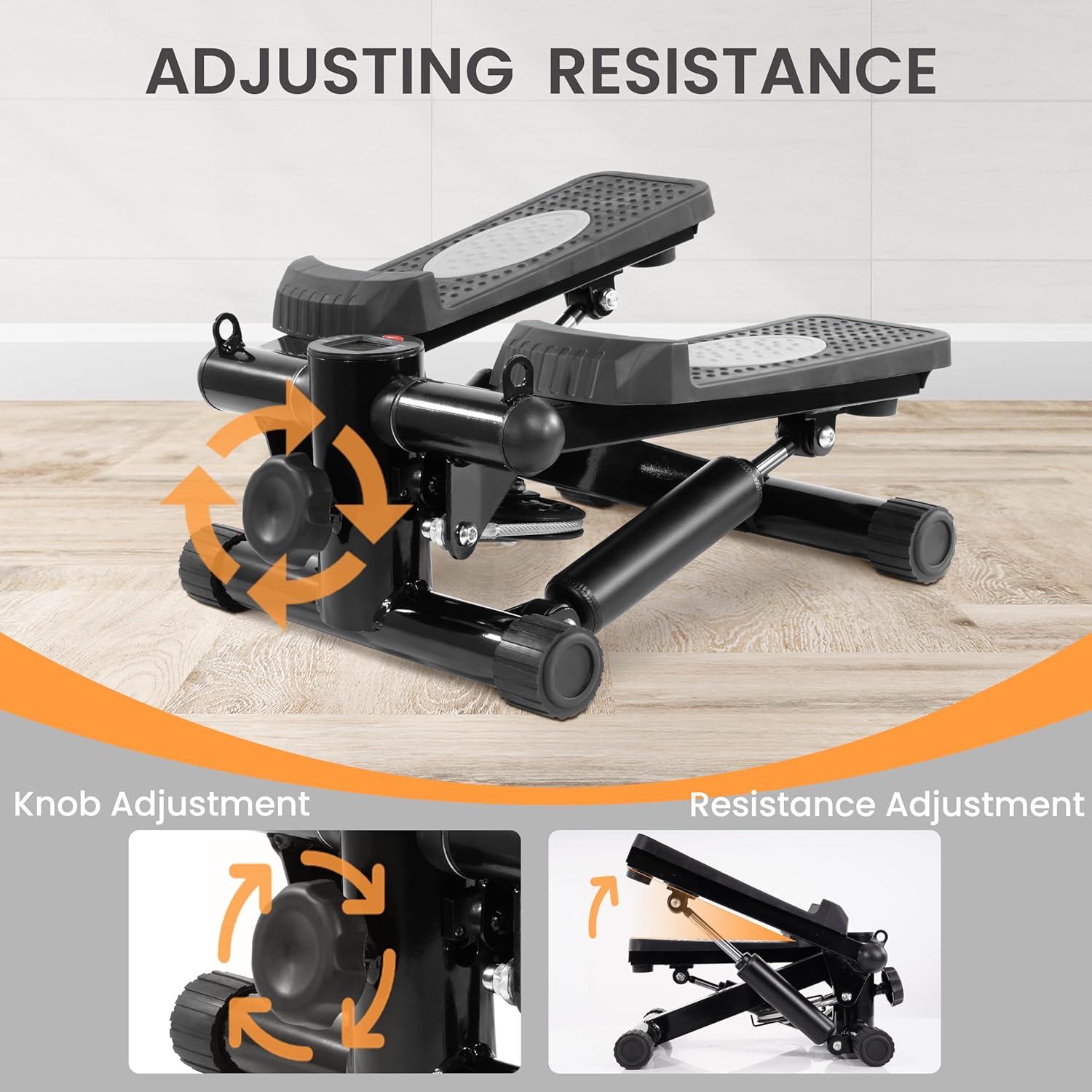 Steppers for Exercise, Stair Steeper with Resistance Bands, Portable Stepper Capable of Full-Body Exercise, Low Noise and Smooth, Bear 300 lbs - Image 6
